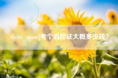 黔南考个消控证大概多少钱？