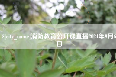 黔南消防教育公开课直播2024年9月6日