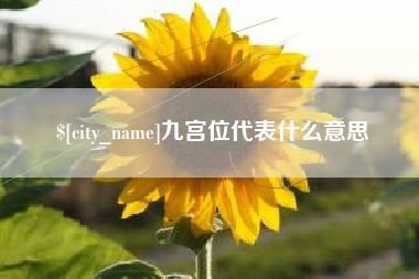黔南九宫位代表什么意思