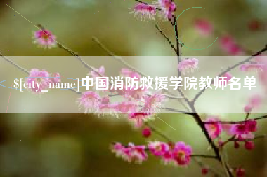 黔南中国消防救援学院教师名单