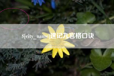 黔南速记九宫格口诀