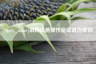 黔南消防设施操作员证真伪查询