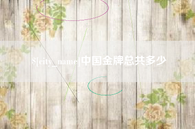 黔南中国金牌总共多少