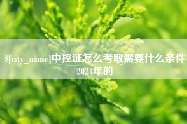 黔南中控证怎么考取需要什么条件2024年的