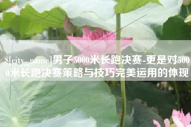 黔南男子5000米长跑决赛-更是对5000米长跑决赛策略与技巧完美运用的体现