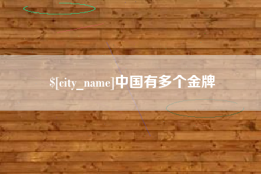 黔南中国有多个金牌