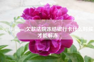 黔南欠款法院冻结银行卡什么时候才能解冻