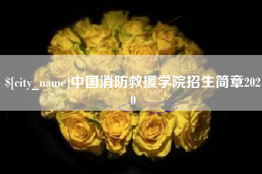 黔南中国消防救援学院招生简章2020