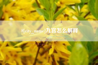 黔南九宫怎么解释